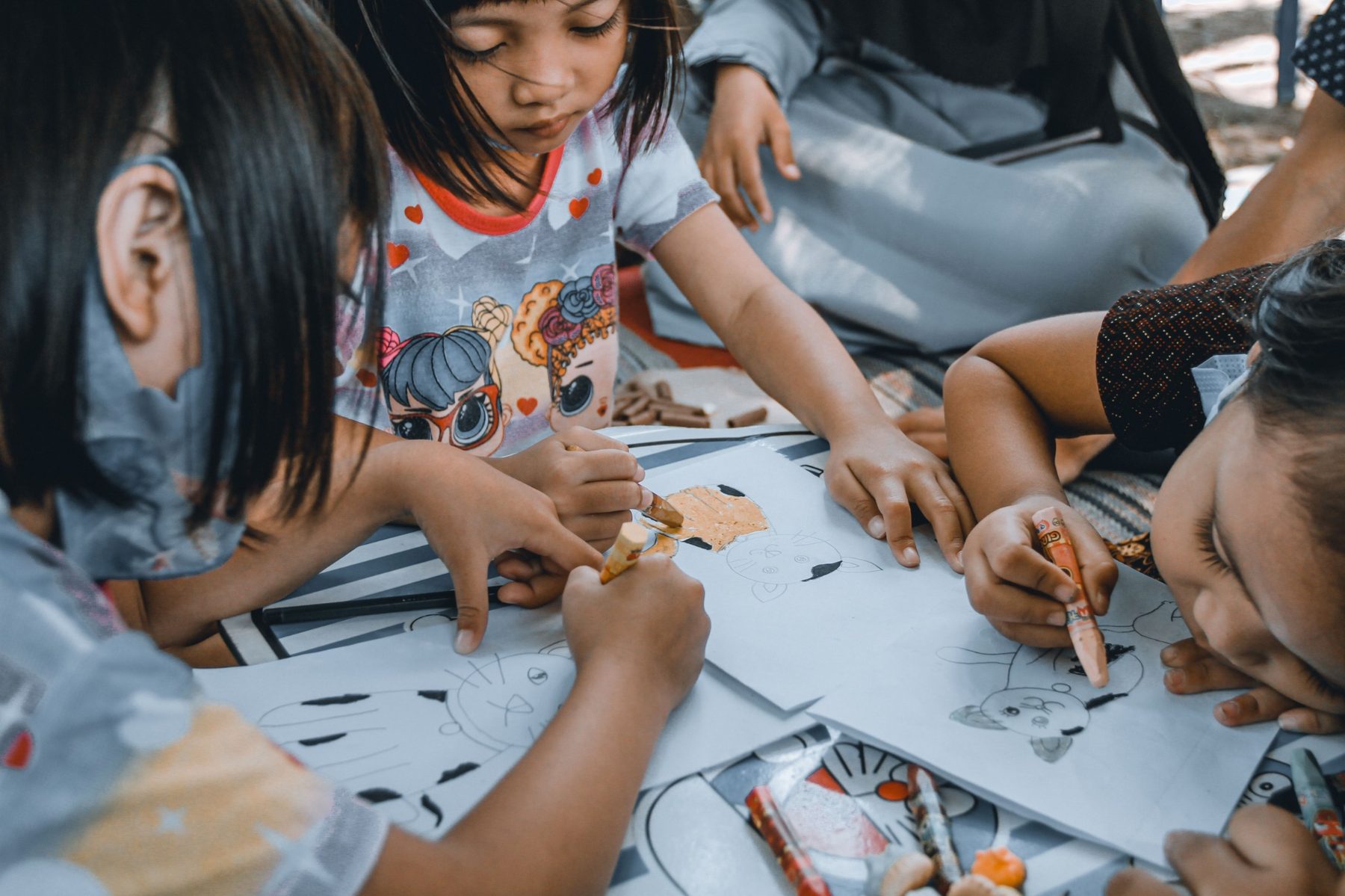 Child learning in nature