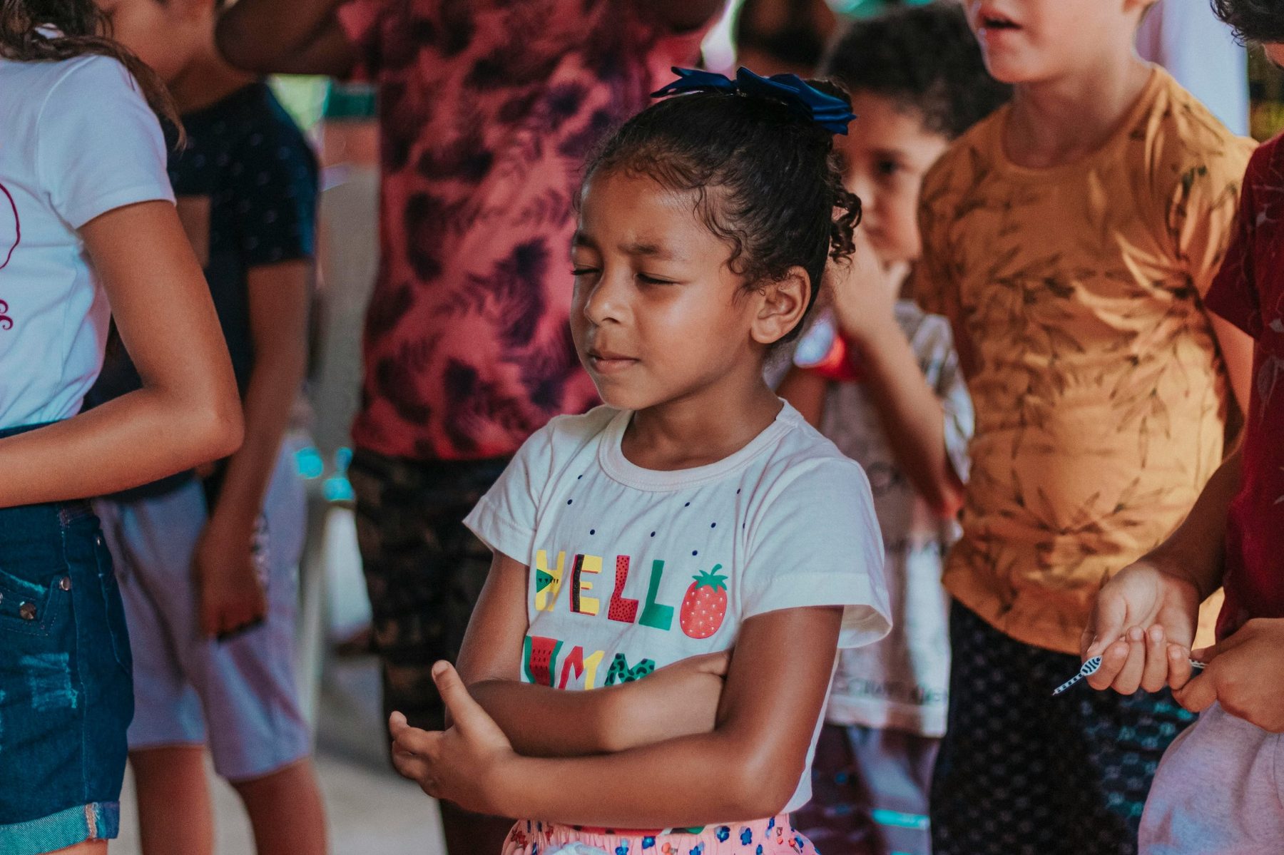 Young child in a group learning environment