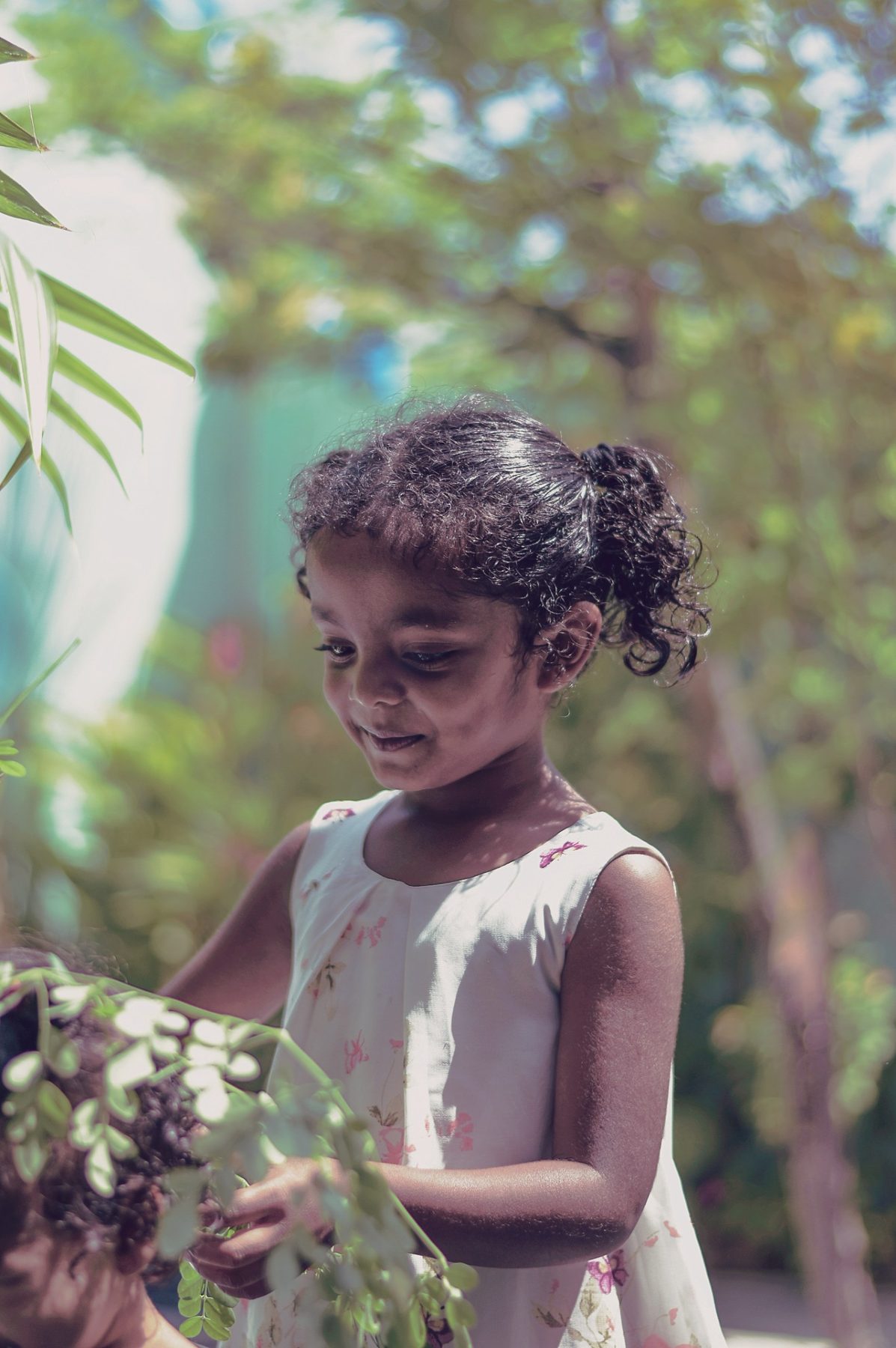 Child exploring outdoors
